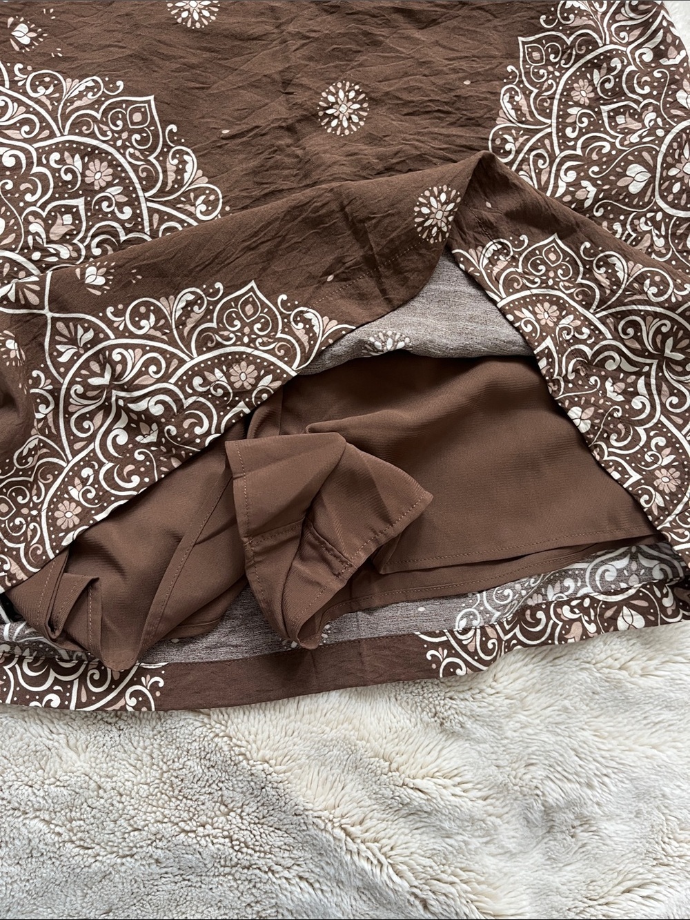 Abercrombie & Fitch Strapless Brown Mini Skort Sz-L - Picture 11 of 15